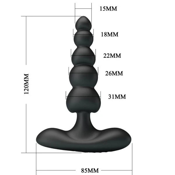 Pretty Love Corban Anale Vibrator met 10 Trillingen Zwart