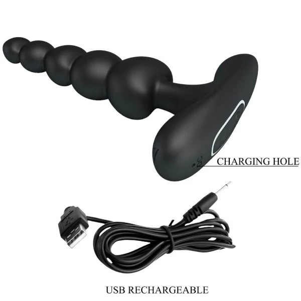 Pretty Love Corban Anale Vibrator met 10 Trillingen Zwart
