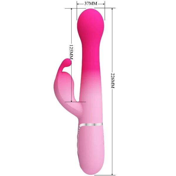 Pretty Love Dejon 3 IN 1 Multifunktions-Rabbit-Vibrator mit Perlenkette, Rosa