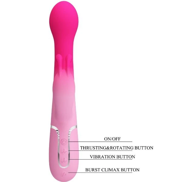Pretty Love Dejon 3 IN 1 Multifunktions-Rabbit-Vibrator mit Perlenkette, Rosa