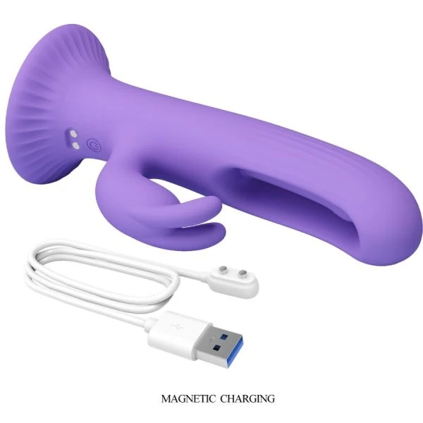 Pretty Love Killmoulis Rabbit Vibrator met 12 standen en clitorisstimulator paars