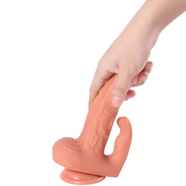 Shequ Hayden Dildo met clitorisstimulator en vibratie, afstandsbediening 16 cm