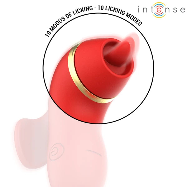 Intense Auflegevibrator mit 4 Aufsätzen, Saug- und Leckfunktion