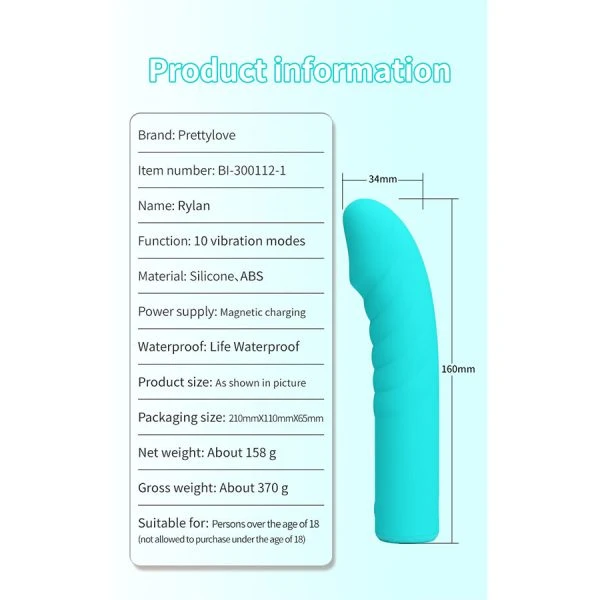 Pretty Love Rylan G-Punkt Vibrator mit Lichteffekt, Silikon Pretty Love Rylan G-Punkt Vibrator mit Lichteffekt, Silikon