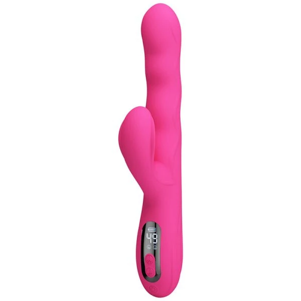 Pretty Love Konijnenvibrator met dubbele stimulatie en LED-display, Roze