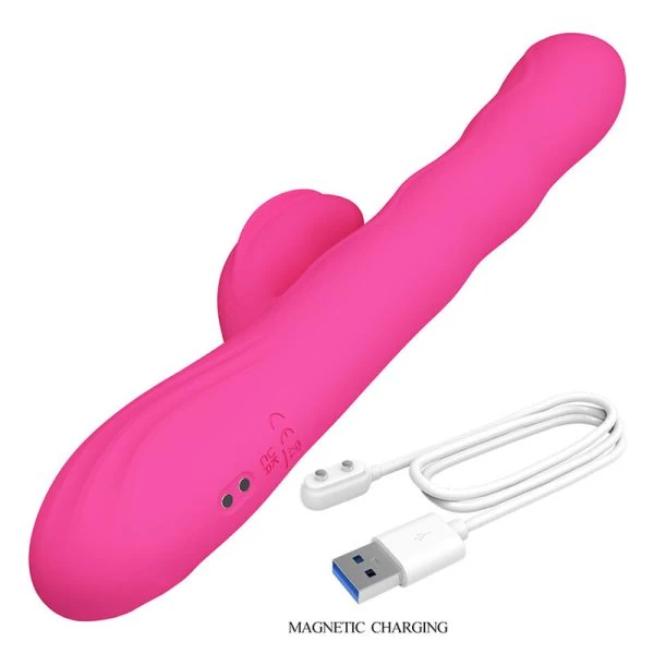 Pretty Love Konijnenvibrator met dubbele stimulatie en LED-display, Roze