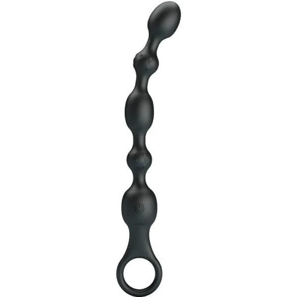 Pretty Love Analvibrator-kralenketting met 10 trillingen, siliconen, zwart