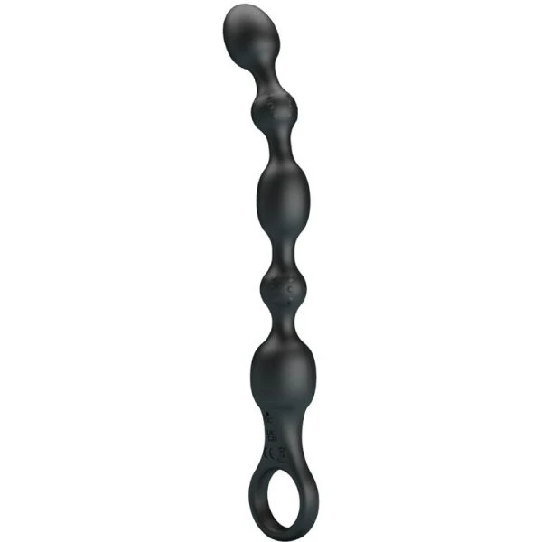Pretty Love Analvibrator-kralenketting met 10 trillingen, siliconen, zwart