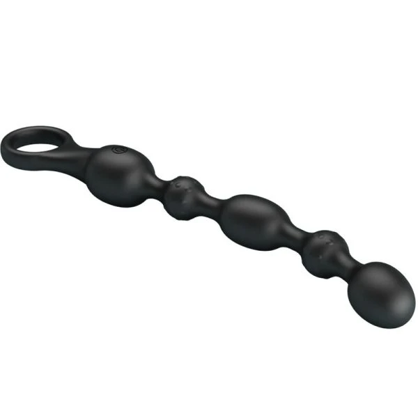 Pretty Love Analvibrator-kralenketting met 10 trillingen, siliconen, zwart