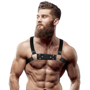 Fetish Submissive Borstharnas van Ecoleder Bulldog M/L