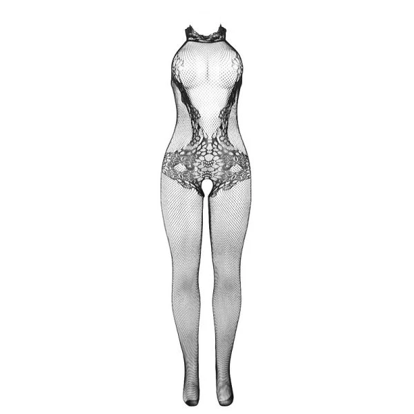 Subblime Bodystocking aus Netz und Spitze mit hohem Halsausschnitt, schwarz Subblime Bodystocking aus Netz und Spitze mit hohem Halsausschnitt, schwarz
