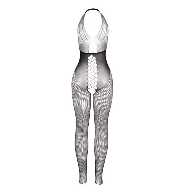 Subblime Bodystocking met open rug en kruisdetails zwart one-size