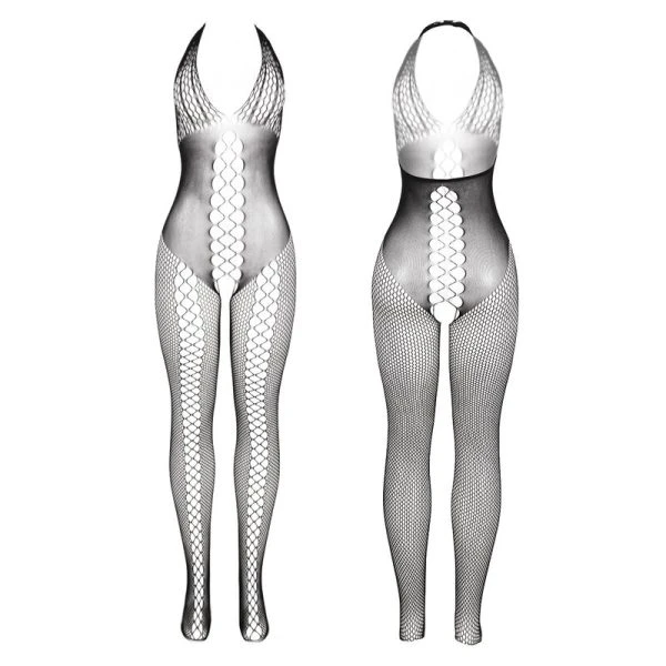 Subblime Bodystocking met open rug en kruisdetails zwart one-size