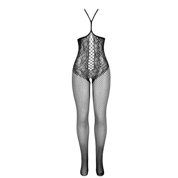Subblime Net-Bodysuit open met Neckholder zwart