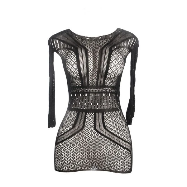 Subblime Netzkleid mit nacktem Rücken, Häkel-Optik