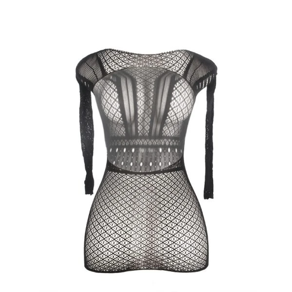 Subblime Netzkleid mit nacktem Rücken, Häkel-Optik