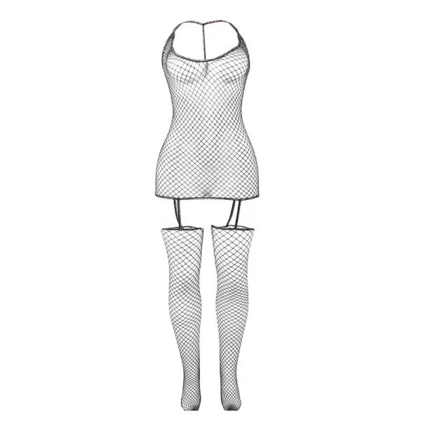 Subblime Glänzender Netz-Bodystocking Einheitsgröße