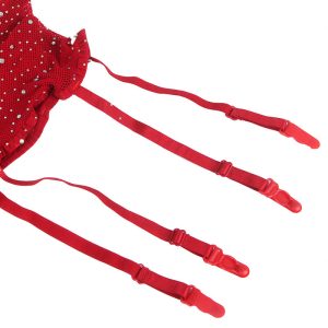 Subblime Net-Bodystocking met Handschoenen en Diamanten Rood One Size Subblime Net-Bodystocking met Handschoenen en Diamanten Rood One Size - Afbeelding 8