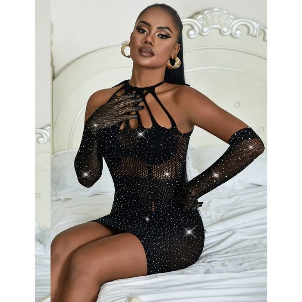Subblime Netjurk met strass zwart one size