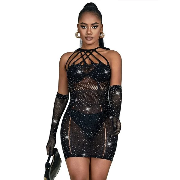 Subblime Netjurk met strass zwart one size