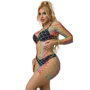 Subblime Regenboogjurk met lange mouwen en mesh Subblime Regenboogjurk met lange mouwen en mesh - Afbeelding 5