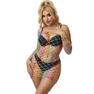 Subblime Regenboogjurk met lange mouwen en mesh Subblime Regenboogjurk met lange mouwen en mesh - Afbeelding 4
