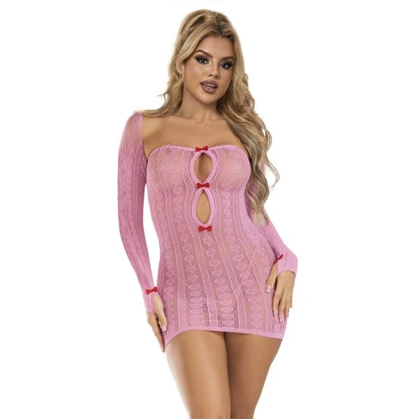 Subblime Rosa Net-Jurk One-Size