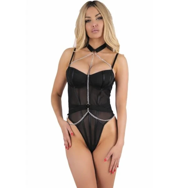 Livco Corsetti Fashion Melisenda CF 1709 Set: badjas, hemd en string in zwart