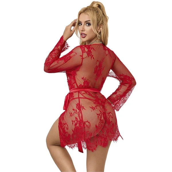 Subblime kanten nachthemd met string rood L/XL
