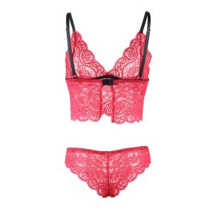 Subblime nachthemd met slipje van zijde en kant rood L/XL Subblime nachthemd met slipje van zijde en kant rood L/XL - Afbeelding 8