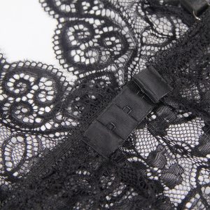Subblime Nachthemd mit Höschen aus Seide und Spitze schwarz L/XL Subblime Nachthemd mit Höschen aus Seide und Spitze schwarz L/XL – Bild 9