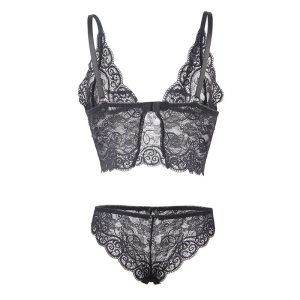 Subblime Nachthemd mit Höschen aus Seide und Spitze schwarz L/XL Subblime Nachthemd mit Höschen aus Seide und Spitze schwarz L/XL – Bild 7