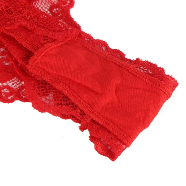 Subblime Sexy Body met ruches en riem rood S/M