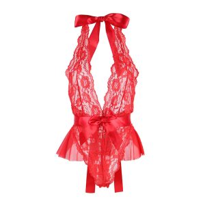 Subblime Sexy Body met ruches en riem rood S/M Subblime Sexy Body met ruches en riem rood S/M - Afbeelding 5