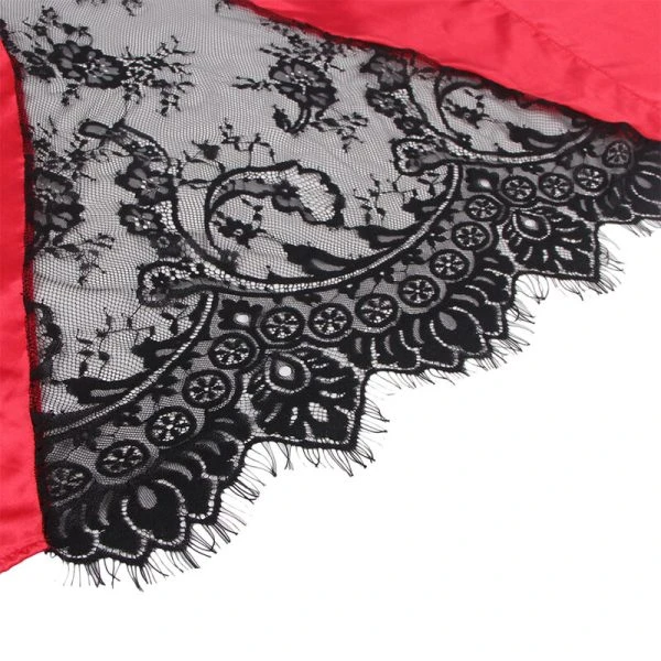Subblime kantenen hemd met transparante rug en string, rood/zwart, L/XL Subblime kantenen hemd met transparante rug en string, rood/zwart, L/XL