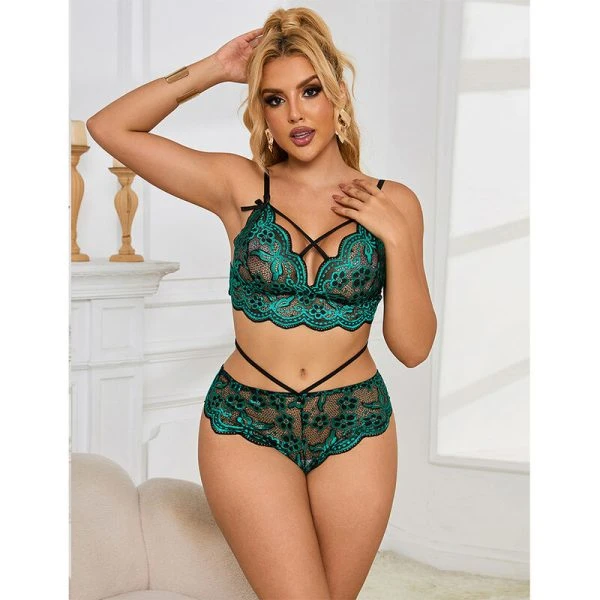 Subblime kantendessousset BH en slip Groen S/M