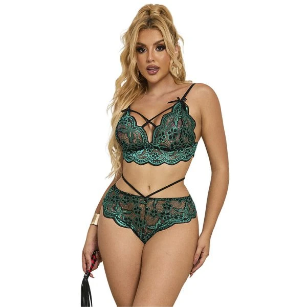 Subblime kantendessousset BH en slip Groen S/M