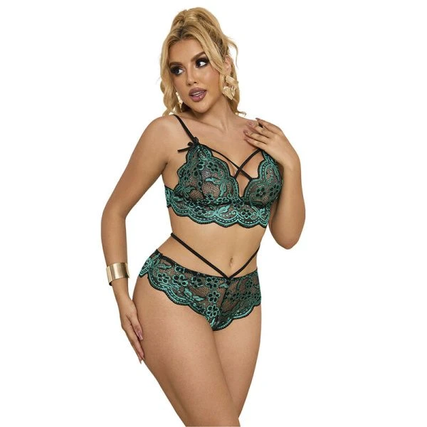 Subblime kantendessousset BH en slip Groen S/M