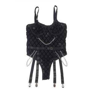Subblime Body met kettingen en kousenriem Zwart L/XL Subblime Body met kettingen en kousenriem Zwart L/XL - Afbeelding 5