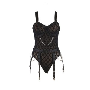 Subblime Body met kettingen en kousenriem Zwart L/XL Subblime Body met kettingen en kousenriem Zwart L/XL - Afbeelding 7