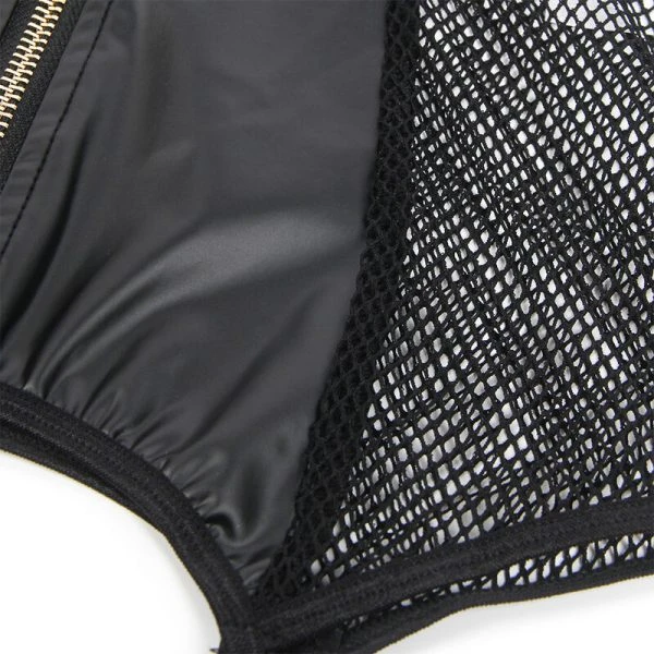 Subblime Sexy Mesh Kleid Leder Schwarz L/XL