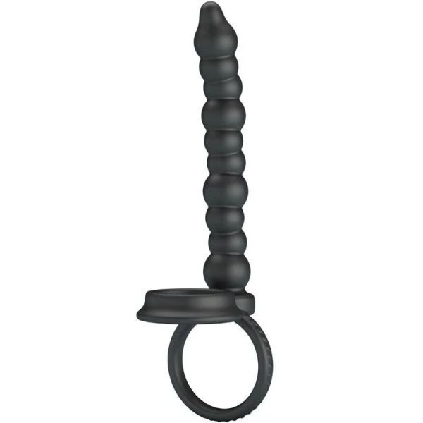 Pretty Love Dillion Double Penetration Cockring with Vibration, Black