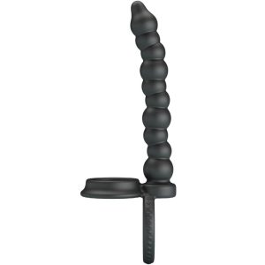 Pretty Love Dillion Double Penetration Cockring with Vibration, Black Pretty Love Dillion Double Penetration Cockring with Vibration, Black - Image 1