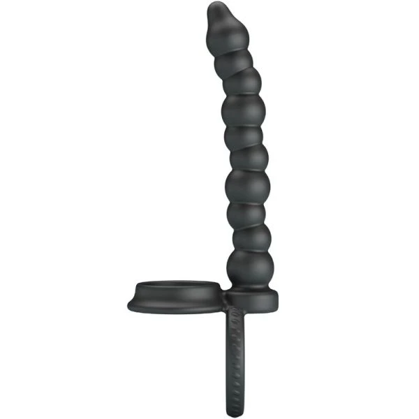 Pretty Love Dillion Double Penetration Cockring with Vibration, Black