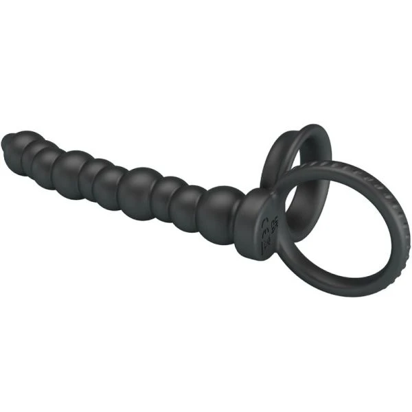 Pretty Love Dillion Double Penetration Cockring with Vibration, Black