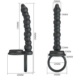 Pretty Love Dillion Double Penetration Cockring with Vibration, Black Pretty Love Dillion Double Penetration Cockring with Vibration, Black - Image 6