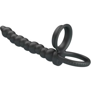 Pretty Love Dillion Double Penetration Cockring with Vibration, Black Pretty Love Dillion Double Penetration Cockring with Vibration, Black - Image 4