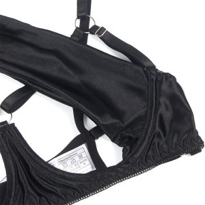 Subblime dessousset met bh, tanga en kousenband, zwart Subblime dessousset met bh, tanga en kousenband, zwart - Afbeelding 12