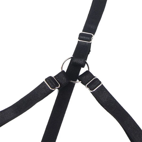 Subblime dessousset met bh, tanga en kousenband, zwart