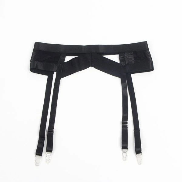 Subblime Bondage-BH met jarretelset zwart S/M